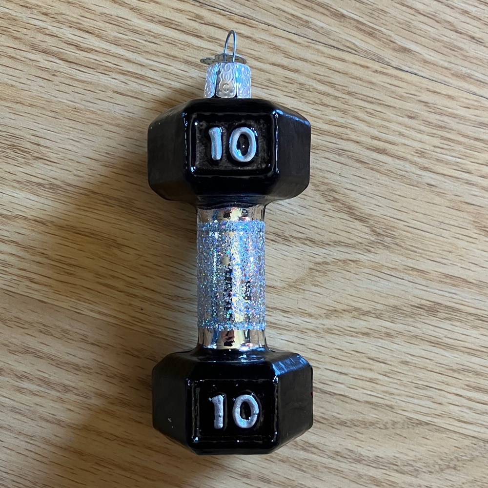 Black and Silver Dumbbell Ornament